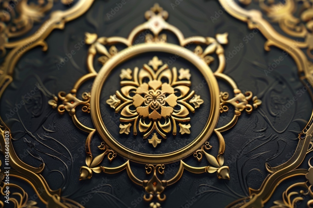 Fine artistic gold embellishments with a floral centerpiece. Perfect for high-end decor, luxury items or vintage artwork. Fine artistic gold embellishments with a floral centerpiece. Perfect for high-end decor, luxury items or vintage artwork.