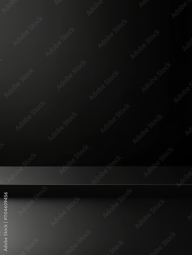 Black gradient background with gray strip minimalist design display template for product presentation and advertising Black gradient background with gray strip minimalist design display template for product presentation and advertising