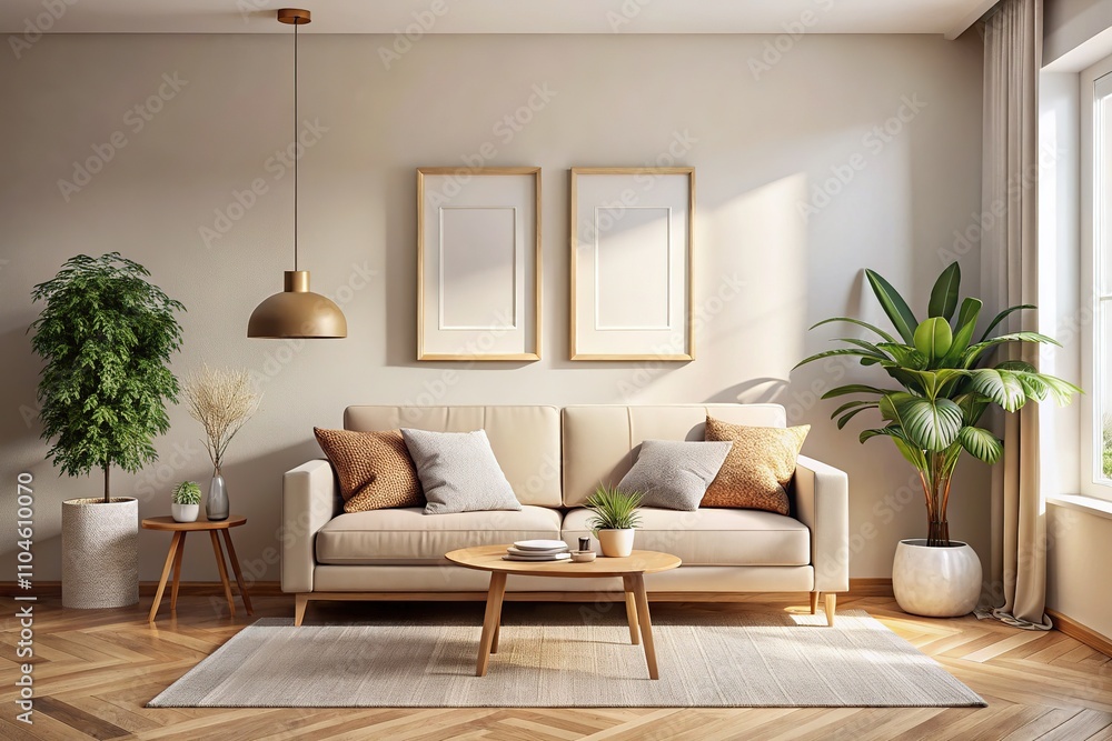 Cozy Minimalist Living Room Wall Decor Mockup Cozy Minimalist Living Room Wall Decor Mockup