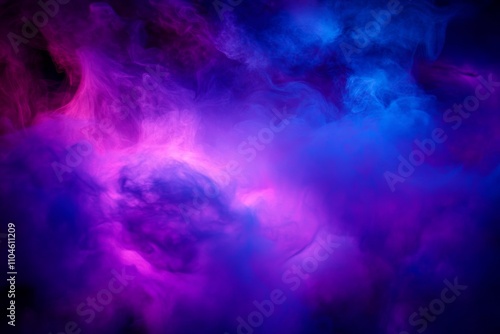 Abstract Digital Artwork with Vibrant Purple Blue and Pink Smoke Textures in Ethereal Fluid Background