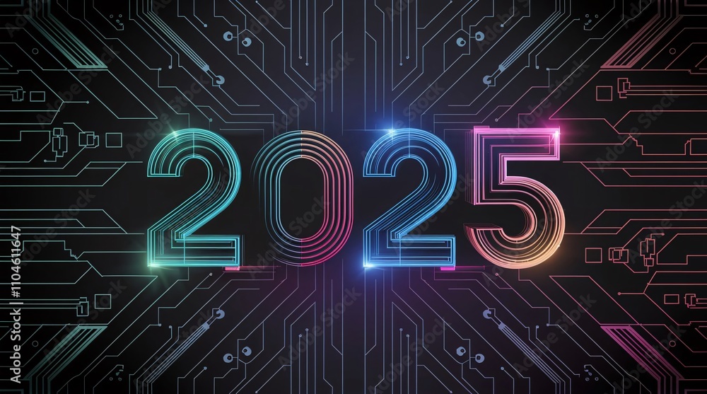 2025 New Year, technology, circuit, electronics, digital, futuristic, modern, neon, glowing, countdown, celebration, holiday, party, sparkle, shine, glamour, elegant, ornamental, decorative, festive, 2025 New Year, technology, circuit, electronics, digital, futuristic, modern, neon, glowing, countdown, celebration, holiday, party, sparkle, shine, glamour, elegant, ornamental, decorative, festive,