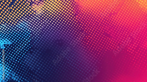 Vibrant Gradient Background with Colorful Halftone Dots Pattern