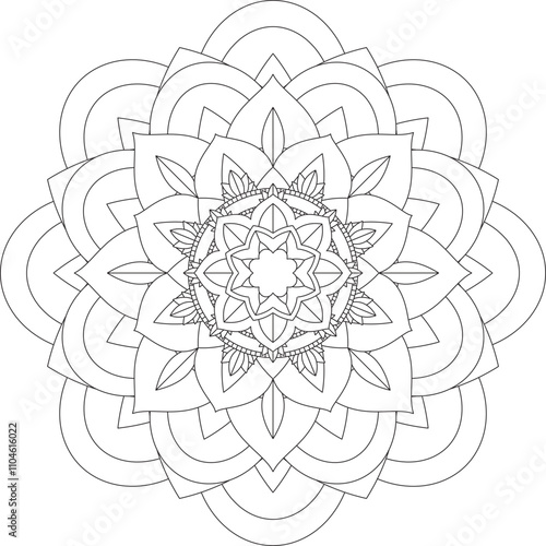 Easy Mandala coloring book simple and basic for beginners, seniors and children. Set of Mehndi flower pattern for Henna drawing and tattoo. Decoration in ethnic oriental, Indian style.
