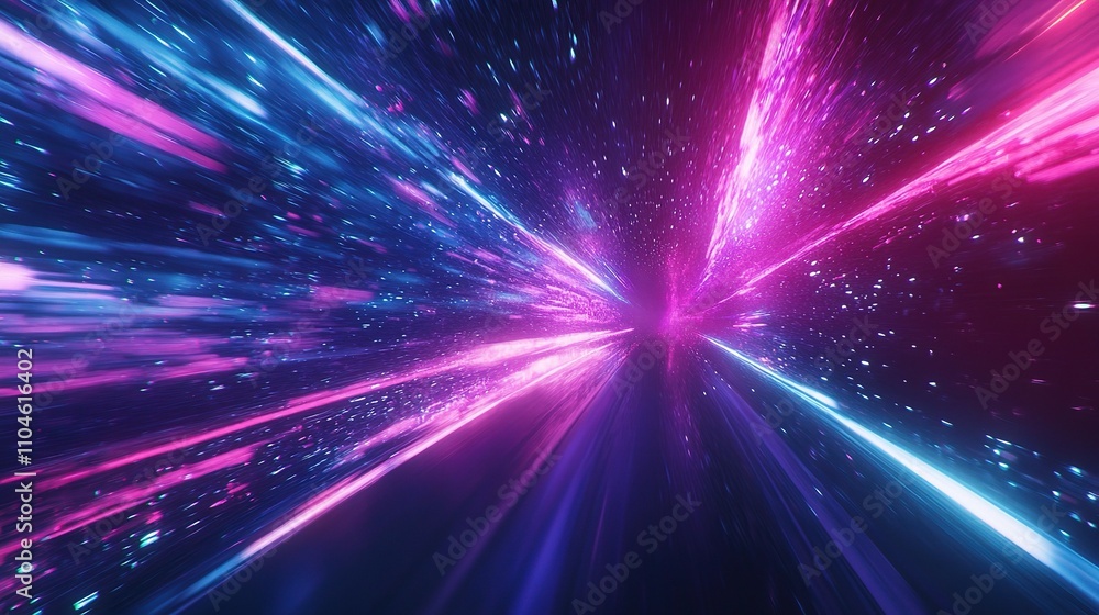 Fototapeta premium Vibrant Light Trails in a Futuristic Cosmic Space Environment