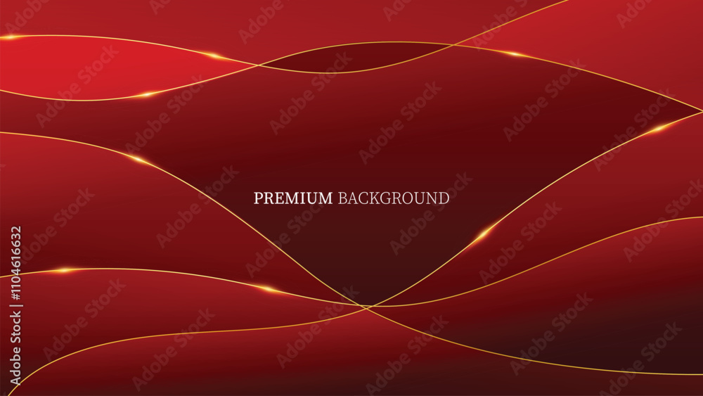 Obraz premium red background design With luxurious effect elements. line gold background vector design modern illustration template layout
