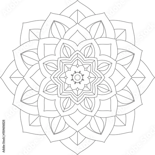 Easy Mandala coloring book simple and basic for beginners, seniors and children. Set of Mehndi flower pattern for Henna drawing and tattoo. Decoration in ethnic oriental, Indian style.	
