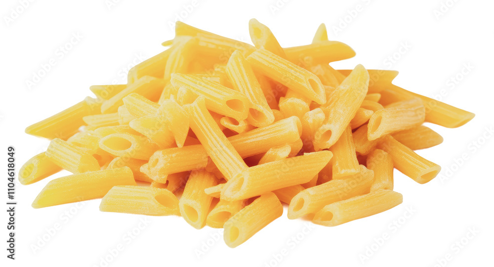 Penne pasta arranged neatly on a white background, cut out - stock png. Penne pasta arranged neatly on a white background, cut out - stock png.