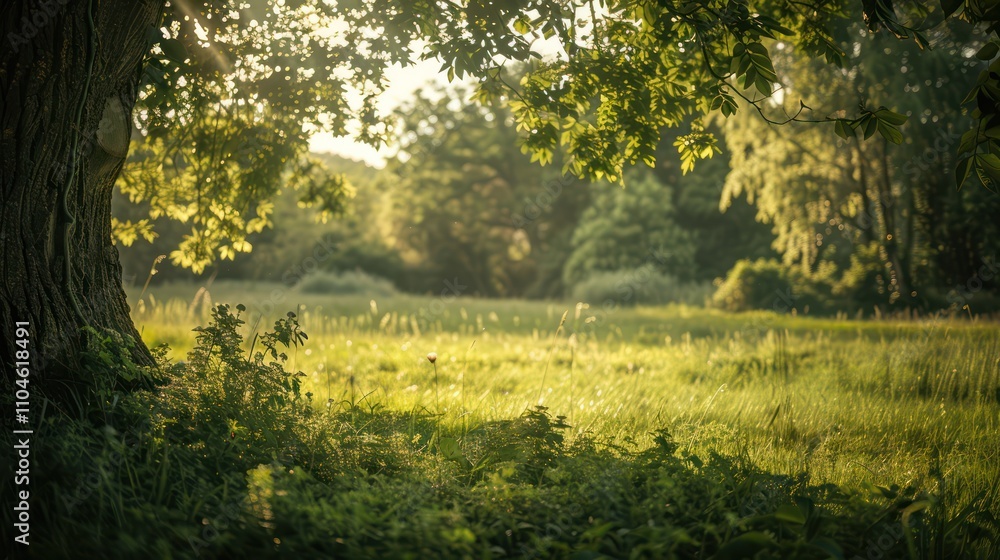 green and peaceful natural scenery seen from beside a large tree green and peaceful natural scenery seen from beside a large tree