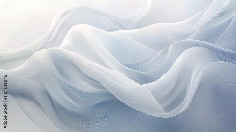 Soft White Fabric Flowing Elegantly in Abstract Background Design Soft White Fabric Flowing Elegantly in Abstract Background Design