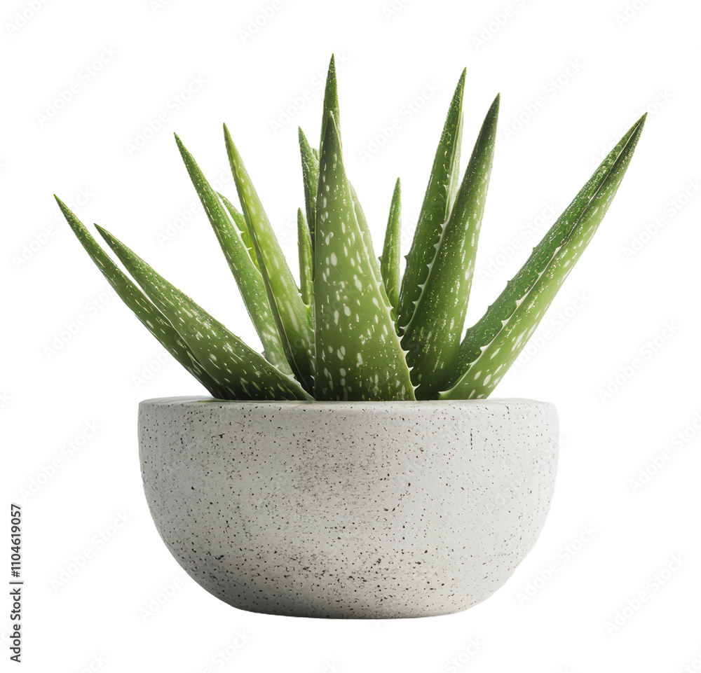 Indoor aloe vera plant in a modern pot, cut out - stock png. Indoor aloe vera plant in a modern pot, cut out - stock png.