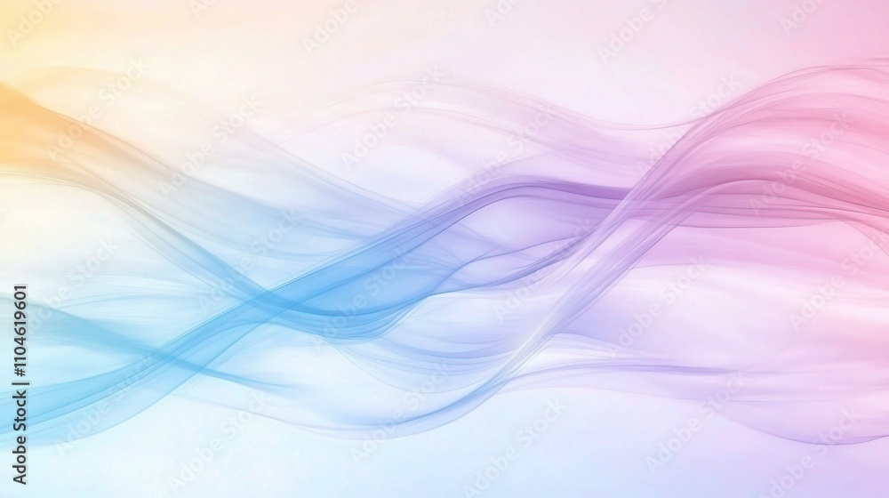 Fototapeta premium Abstract Flowing Waves in Soft Pastel Colors for Background Design