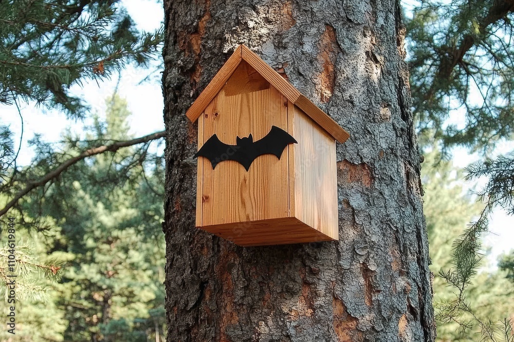 Bat House Mounted on Tree Conservation in Forest Reserve Bat House Mounted on Tree Conservation in Forest Reserve
