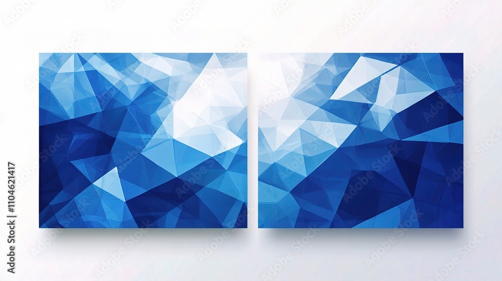 Fototapeta premium Abstract Blue Geometric Background with Triangular Shapes and Texture