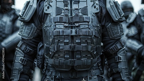 Body Armor: Worn by military and law enforcement personnel, body armor protects the body by absorbing or deflecting impacts from bullets or other physical threats.
 photo