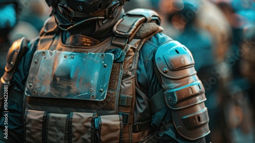 Body Armor: Designed to safeguard the body from physical harm, body armor absorbs or deflects impacts, commonly worn by military and law enforcement professionals.
 photo