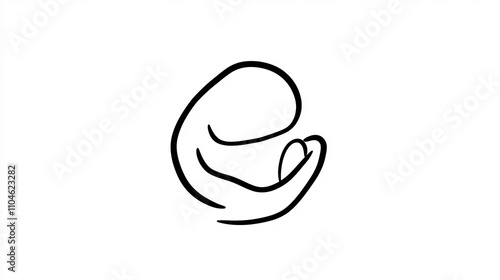 Simple line art illustration of a person holding a heart.