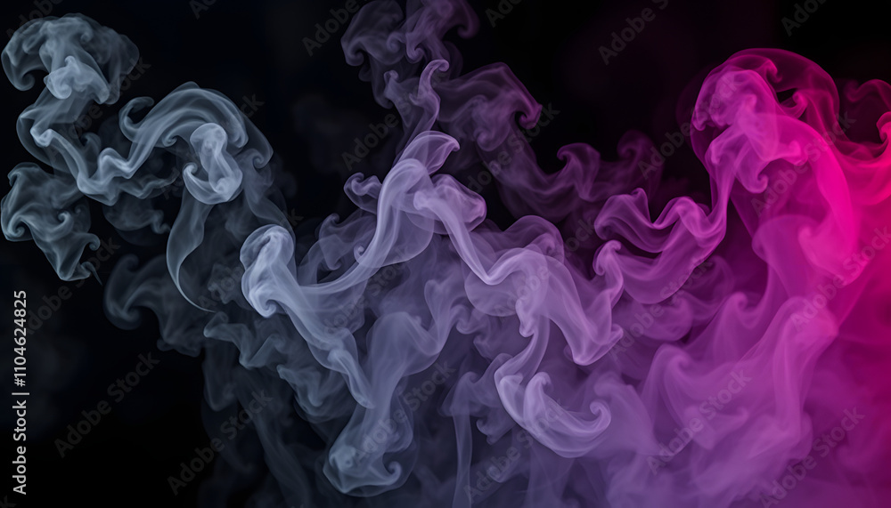 Abstract smoke, black background and mockup space with gloomy fog, creative art and magic effect. Vapor, dry ice or mystical swirl with special effects in studio, gas or smog with white puff by stea Abstract smoke, black background and mockup space with gloomy fog, creative art and magic effect. Vapor, dry ice or mystical swirl with special effects in studio, gas or smog with white puff by stea