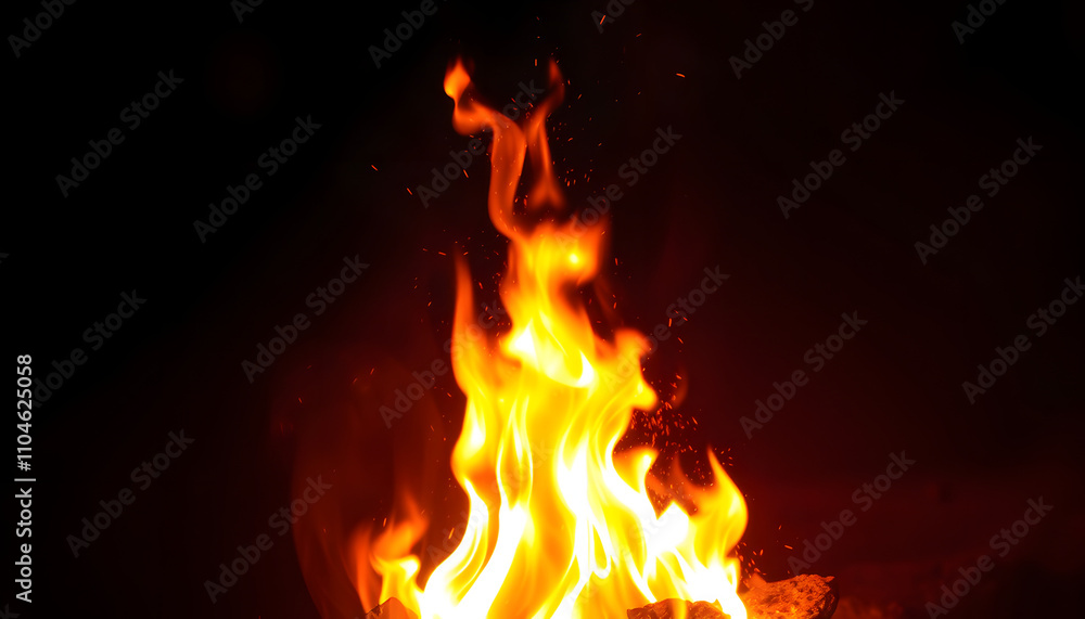 Fototapeta premium fire flame particle abstract, campfire burning fire effect, hell inferno smoke sparkle element inferno, hot, light fireplace magic fuel background effect isolated with white highlights, png