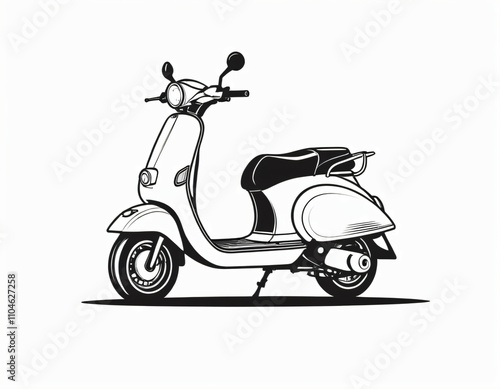 Electric scooter icon isolated on white background . Ai generated images