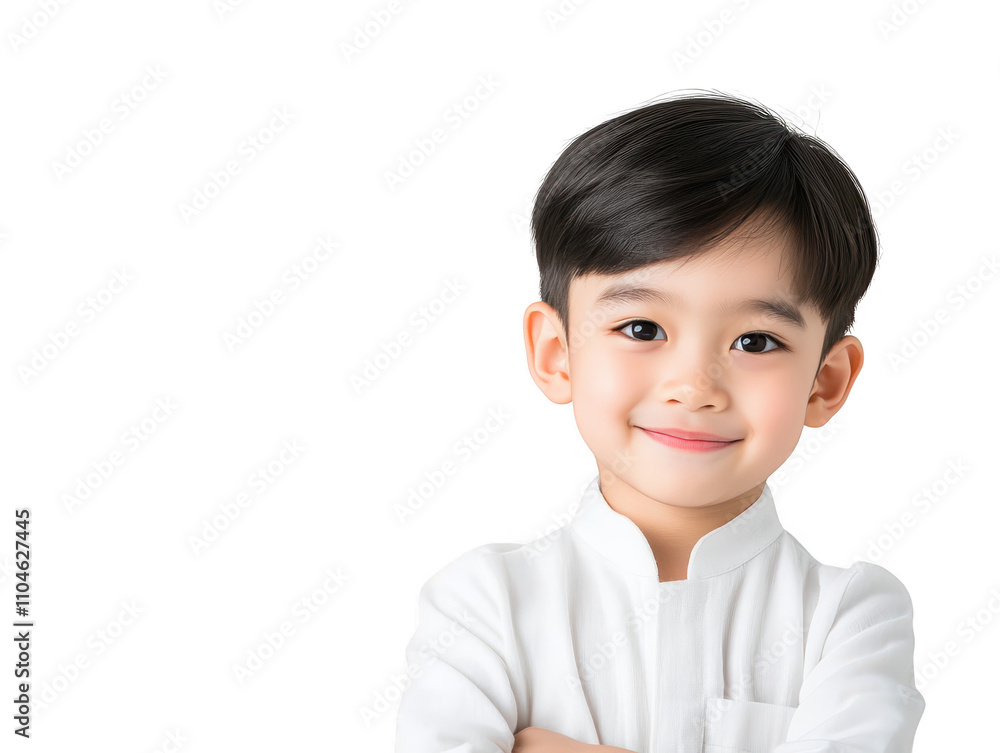 Elegant young boy in white shirt and tie, portrait of classic style fashion for formal occasions Elegant young boy in white shirt and tie, portrait of classic style fashion for formal occasions