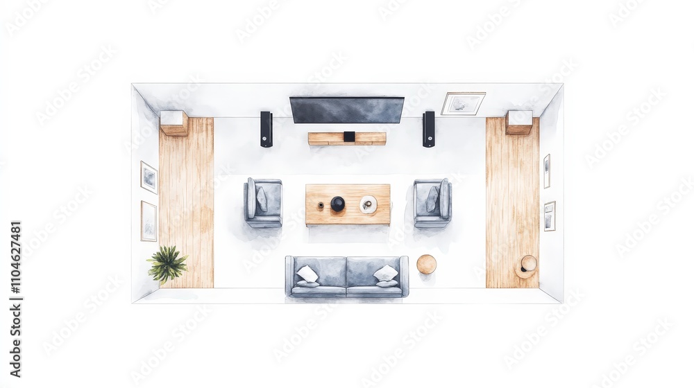 © Coffee Cafe Lover - Modern Minimalist Living Room Layout with Stylish Furniture and Decor