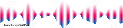 Sound waves collection. High frequency radio wave. Music equalizer. Interference voice recording. Sound wave set. Sound waves, Equalizer, Audio waves, Radio signal. Podcast Equalizer template. Vector 