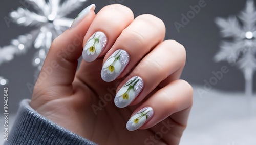 trendy nail young woman hands, floralt, elegant, look, Intricate nail art detail, Nail art, Nails, Manicure, Nail polish, Flowers, Floral, 3D, Design, Art, Beauty, Fashion, Trend, Chic, Creative, nail photo