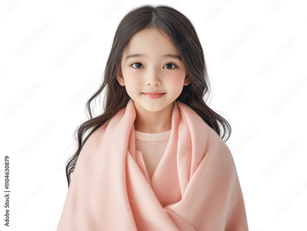 Girl in pink scarf, captivating portrait of youthful elegance and timeless beauty Girl in pink scarf, captivating portrait of youthful elegance and timeless beauty