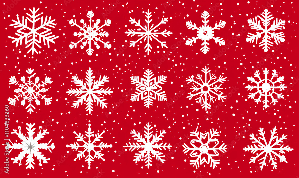 red christmas background with snowflakes red christmas background with snowflakes