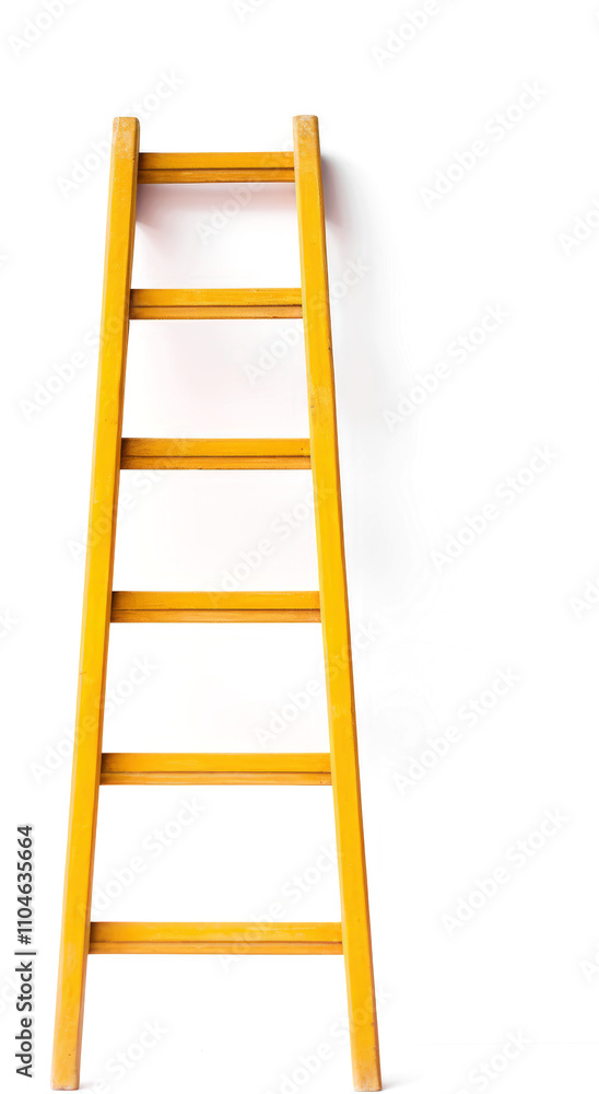 Bright yellow ladder against a dark backdrop Bright yellow ladder against a dark backdrop