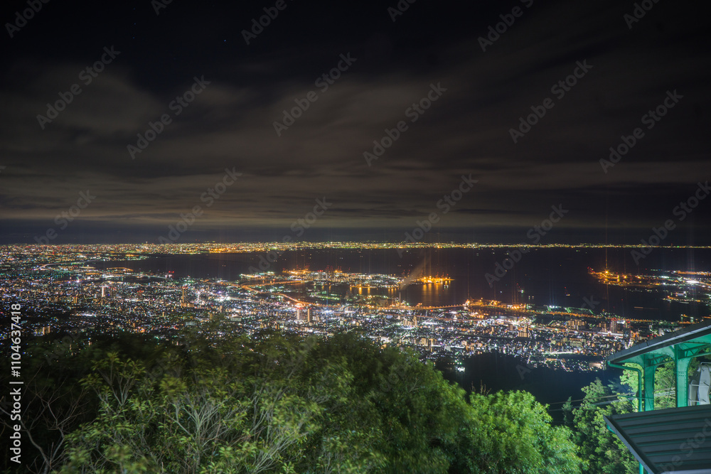 Obraz premium Ciudad de Kobe de noche