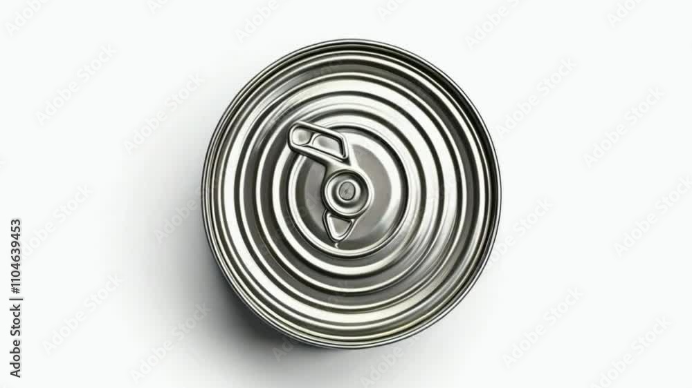 Ribbed metal tin can is a cylindrical container with ridged surface, made from metal, typically used for storing food, beverages or other perishable items. Ribbed metal tin can is a cylindrical container with ridged surface, made from metal, typically used for storing food, beverages or other perishable items.