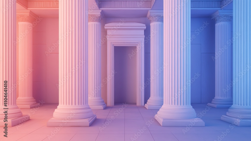 Soft Cool Gradient of Ancient Greek Architecture Soft Cool Gradient of Ancient Greek Architecture