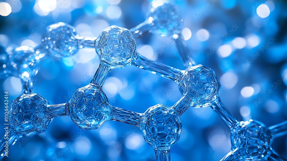 Close up of the intricate structure of a carbon molecule structure background Close up of the intricate structure of a carbon molecule structure background