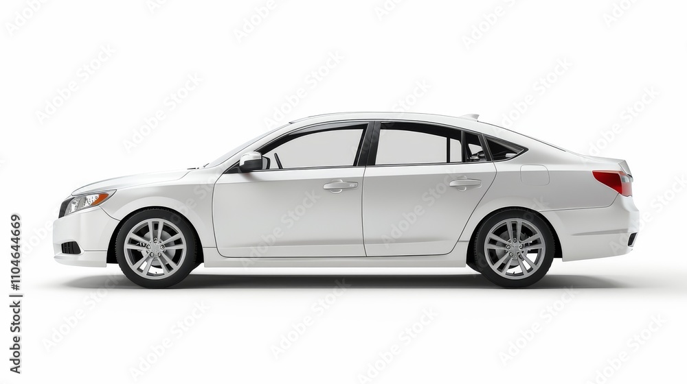 Passenger car isolated on a white background, with clipping path. Full Depth of field. Focus stacking, side view. Passenger car isolated on a white background, with clipping path. Full Depth of field. Focus stacking, side view.