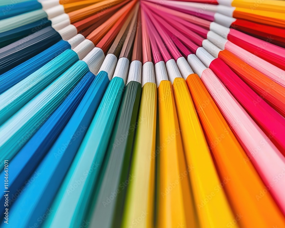 A vibrant array of colored pencils arranged in a circular pattern, showcasing a spectrum of hues from blue to red, perfect for creative projects. A vibrant array of colored pencils arranged in a circular pattern, showcasing a spectrum of hues from blue to red, perfect for creative projects.