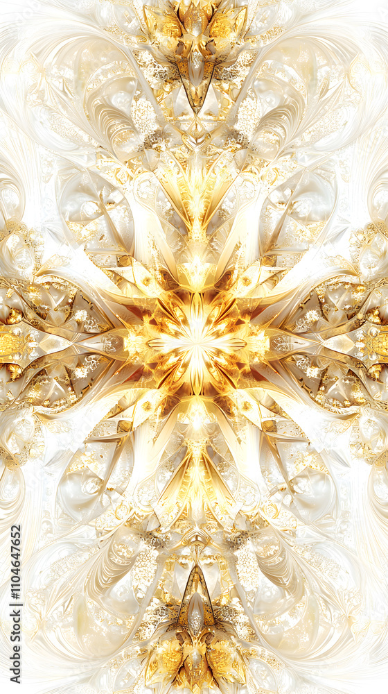 Golden Fractal Julia Set: Symmetrical Geometric Pattern Golden Fractal Julia Set: Symmetrical Geometric Pattern