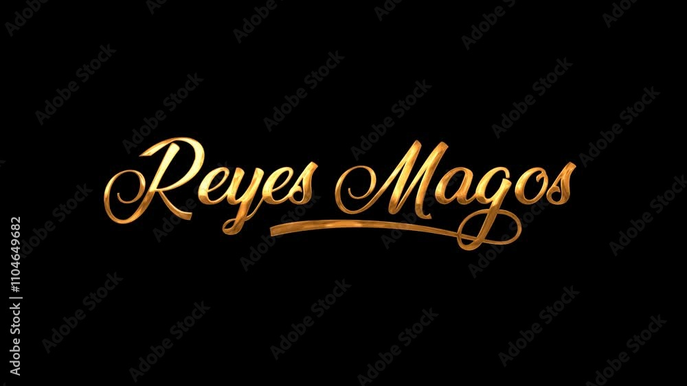 Reyes Magos text animation, suitable for Christmas and Three Kings Day themed designs, festive promotions, and holiday events. Reyes Magos text animation, suitable for Christmas and Three Kings Day themed designs, festive promotions, and holiday events.
