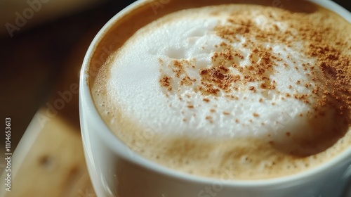 Close-up of a Cappuccino with Cinnamon