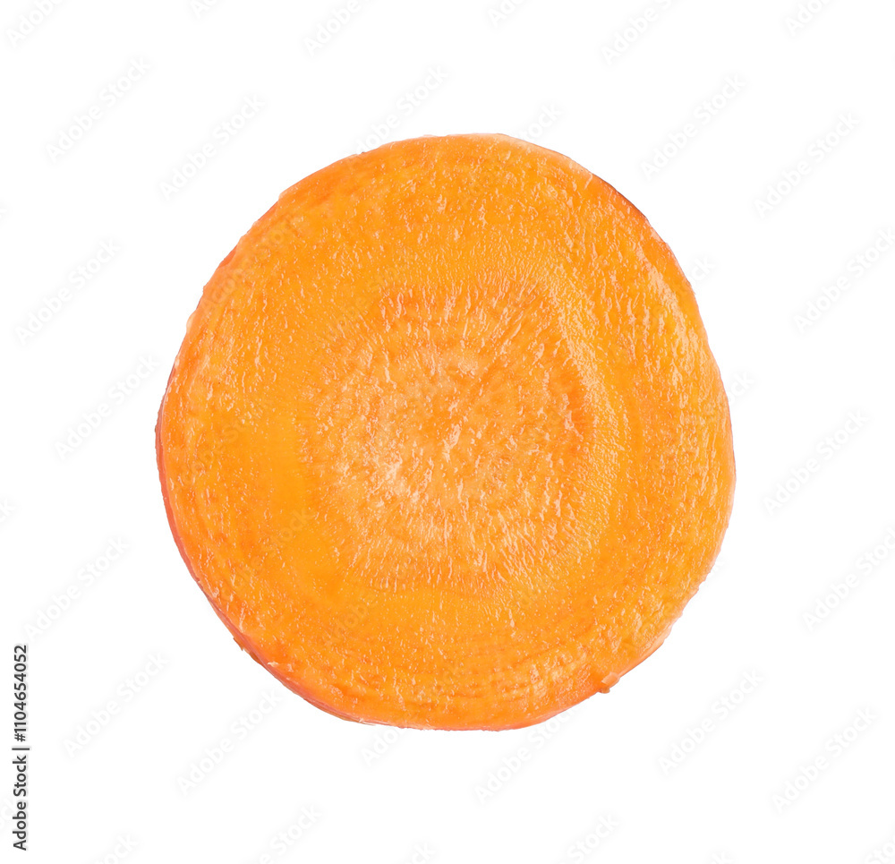Slice of fresh ripe carrot isolated on white Slice of fresh ripe carrot isolated on white