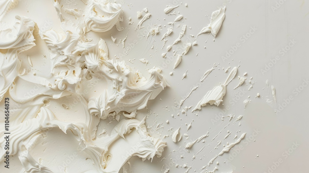Cream-covered baking on a white backdrop Cream-covered baking on a white backdrop