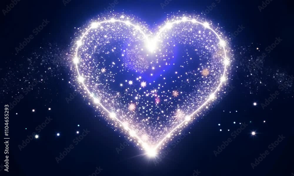 Bright stars in a night sky arranged in the shape of a heart, romantic magic night, love and Valentines day card Bright stars in a night sky arranged in the shape of a heart, romantic magic night, love and Valentines day card