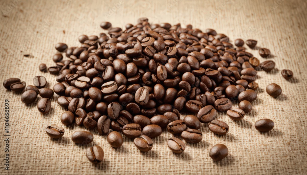 Aromatic Roasted Coffee Beans On Canvas Aromatic Roasted Coffee Beans On Canvas