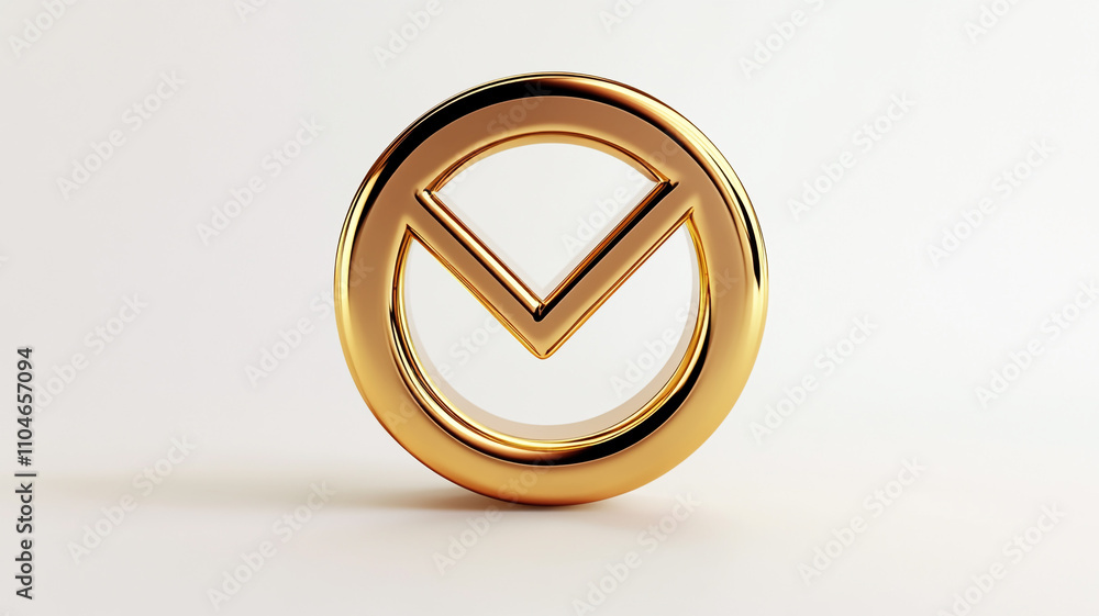 Golden emblem displayed on a white background with a minimalistic design Golden emblem displayed on a white background with a minimalistic design