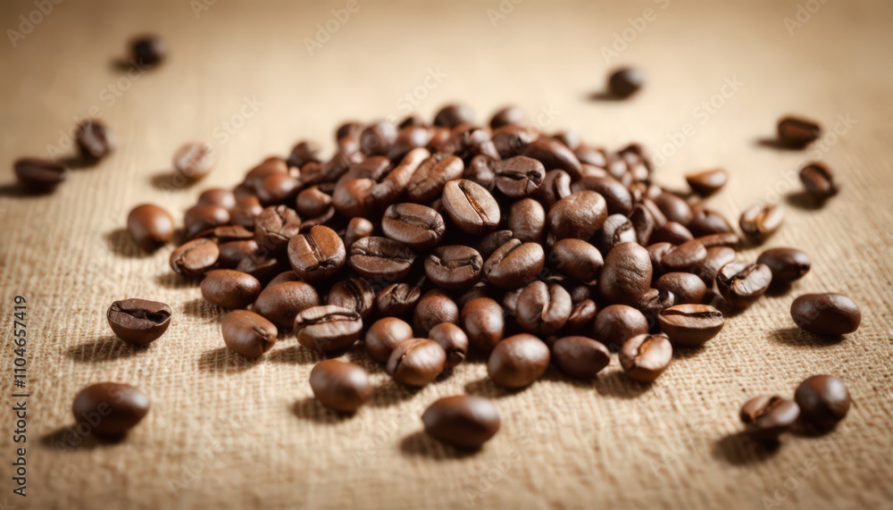 Fototapeta premium Java Coffee Beans And Burlap Sack Texture