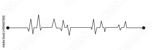 Heart rate monitor line vector.  Heart rate pulse rhythm line  with editable stroke. isolated on white background. Vector  illustration. EPS 10