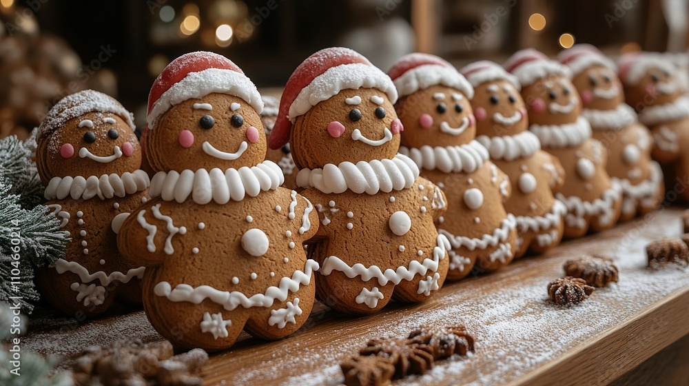 Festive Gingerbread Men Cookies Decorated For Christmas Festive Gingerbread Men Cookies Decorated For Christmas