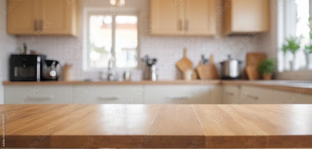 blurred Modern kitchen interior with sleek design and wooden elements, featuring cabinets, countertops, a stove, sink, and decor, creating a contemporary cooking space blurred Modern kitchen interior with sleek design and wooden elements, featuring cabinets, countertops, a stove, sink, and decor, creating a contemporary cooking space