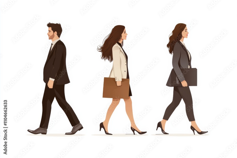 Obraz premium Conceptual flat business illustration on isolated white background