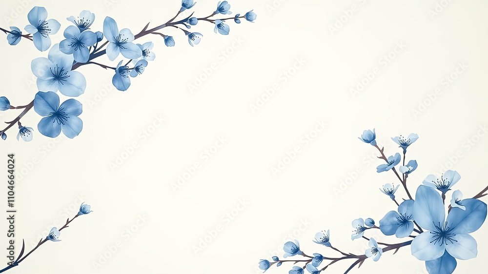 Serene Blue Blossom Frame for Elegant Designs and Invitations Serene Blue Blossom Frame for Elegant Designs and Invitations